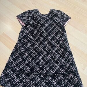 Helena Black and Pink Tweed Shift Dress for Girls